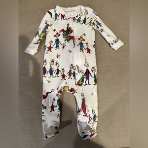 Pottery Barn Kids Dr. Seuss Grinch Pajamas 0-3 months